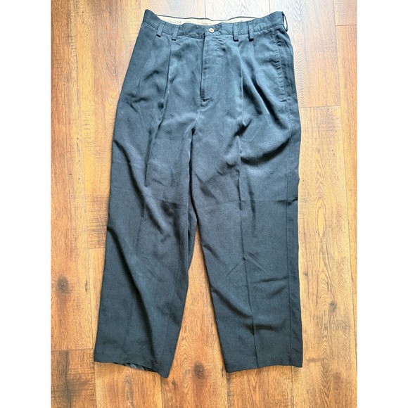 Tommy Bahama Other - Vintage Tommy Bahama Relax Pants Mens 34x27 Black Pleated 100% Tencel Trousers